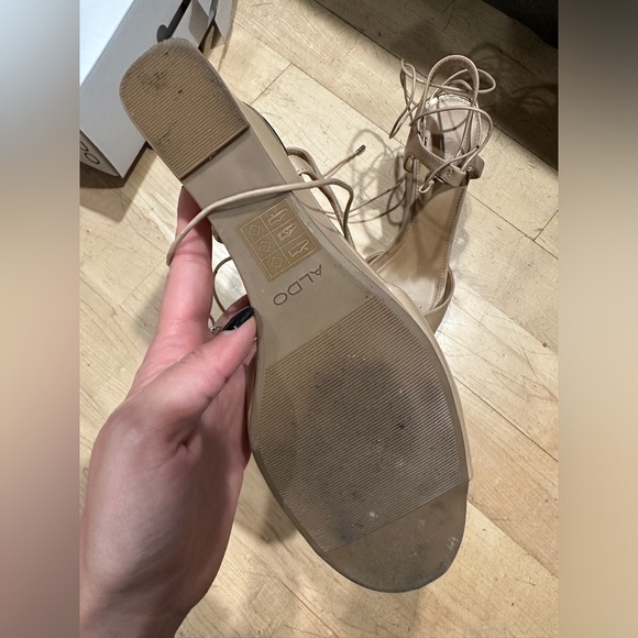 Aldo Frizzell beige wrap around heels in a size 10. Worn once - Picture 4 of 5